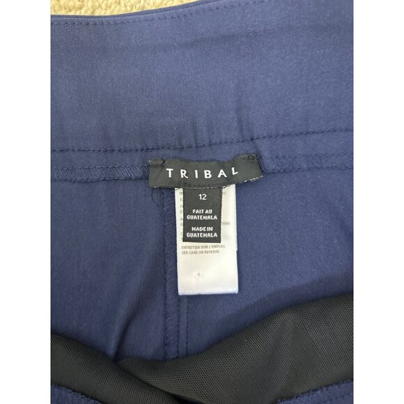 NWT Tribal Flatten It Tummy Control Ankle Pants Navy Lightweight Size 12 - Picture 5 of 11